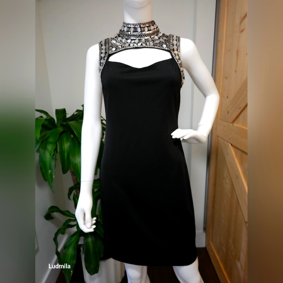 Alexia Admor Women's Holiday Psrty Black Sparkly Dress. Sz 2